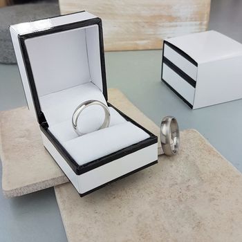 Gentleman's Palladium Wedding Ring With Personalisation, 3 of 10