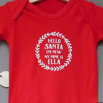 Personalised Baby First Christmas Santa Babygrow, 3 of 4