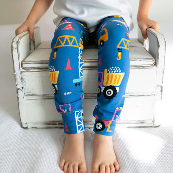 Organic Baby And Child Construction Print Leggings, 2 of 2