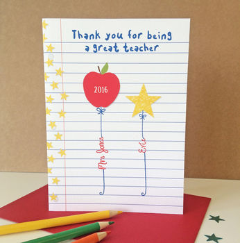 Personalised Teacher Thank You Card, 3 of 3