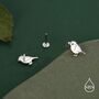 Sterling Silver Robin 16g Flat Back Stud Earrings, thumbnail 2 of 10