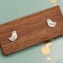 Sterling Silver Little Wren Bird Stud Earrings, thumbnail 3 of 12