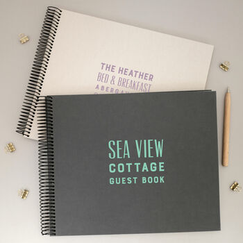 Personalised Typographic Spiral Bound Guest Book, 2 of 11