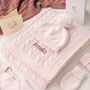 Luxury Girls Pale Pink Cable Baby Blanket, thumbnail 4 of 11