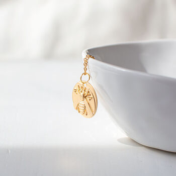 Gold Plated Bee Pendant Necklace, 5 of 5