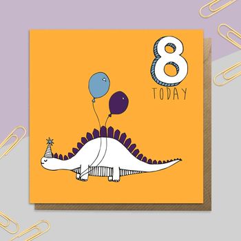 Dinosaur Age Card: Ages One To 10, 8 of 10