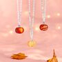 Silver Plated Gemstone Pumpkin Necklace, thumbnail 5 of 9