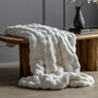 Marshmallow Rabbit Faux Fur Throw In Cream, thumbnail 1 of 3