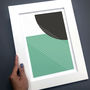Green And Grey Minimal Abstract Print, thumbnail 5 of 7