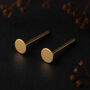 Gold Plated Sterling Silver Micro Circle Stud Earrings, thumbnail 1 of 4