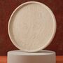 Handmade Round Travertine Serving Tray, thumbnail 1 of 2