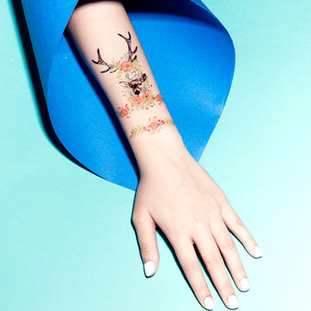 Floral Fawn Temporary Tattoo, 3 of 8