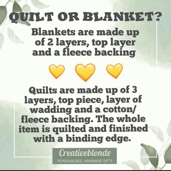 Memory Quilt, Professionally Made King Size Keepsake Quilted Blanket, Made From Baby Clothes, 10 of 12