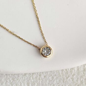 Diamond Solitaire Necklace On The Chain, 2 of 6