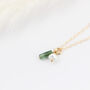 Gold Filled Tourmaline And Pearl Charm Necklace, thumbnail 3 of 11