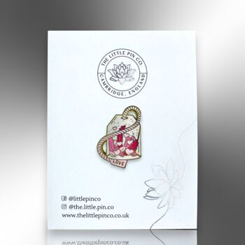 Small Pink Herbal Love Potion Tea Bag Hard Enamel Pin, 4 of 8