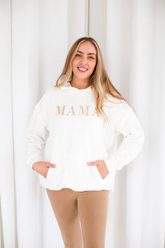 Mama Embroidered Ladies' Hoodie Optional Mini Available, 3 of 6