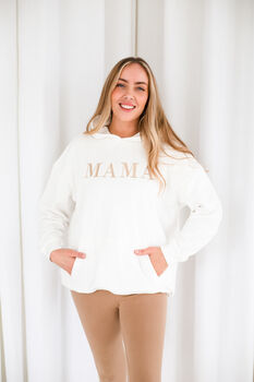 Mama Embroidered Ladies' Hoodie Jumper Optional Mini Available, 3 of 6