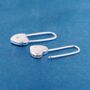 Silver Padlock Hoop Earrings, thumbnail 3 of 7
