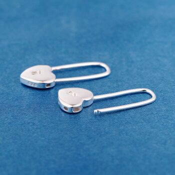 Silver Padlock Hoop Earrings, 3 of 7