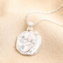 Mermaid Coin Pendant Necklace In Silver, thumbnail 1 of 2