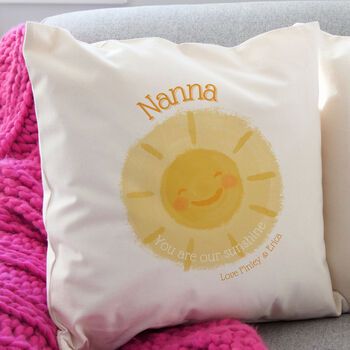'Sunshine Smile' Personalised Cushion For Her, 2 of 4