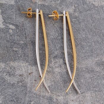 Sterling Silver Long Drop Spiked Ear Jacket Earrings, 6 of 7