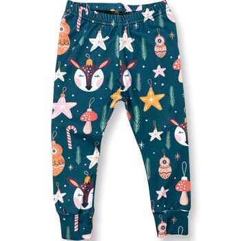 Organic Christmas Reindeer Bauble Leggings, 2 of 3