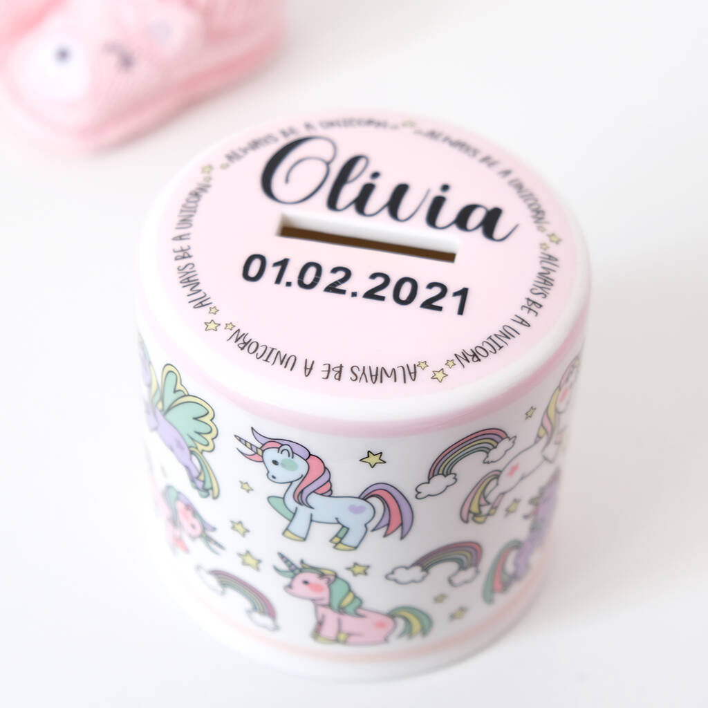 Personalised Unicorn Ceramic Money Box By 1st Birthday Gifts