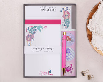A5 Personalised Children's Stationery Set Gift With Mermaid Design, 4 of 9