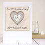 Personalised Linen 4th Wedding Anniversary Card, thumbnail 1 of 9