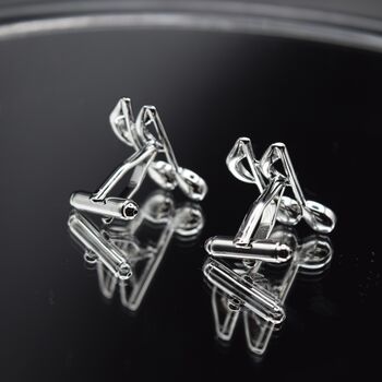 Music Note Cufflinks Gift For Musicians 316 L Stainless Steel Accessory, 3 of 6