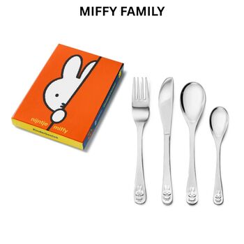 Miffy Four Piece Childrens Cutlery Sets Stainless Steel, 3 of 12