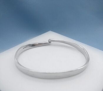 Personalised Oval Sterling Silver Bangle, 3 of 8