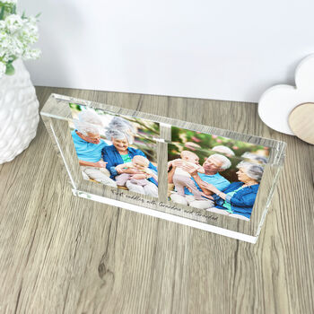 Personalised Two Photo Giant Crystal Block 14cm X 19.5cm, 4 of 5