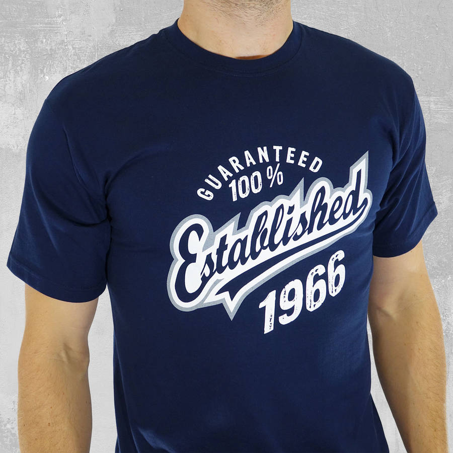 'established 1966' 50th birthday t shirt by tee total gifts ...