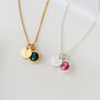 18th Birthday Gift For Her – Sterling Silver Birthstone And Personalised Disc Necklace, thumbnail 4 of 9
