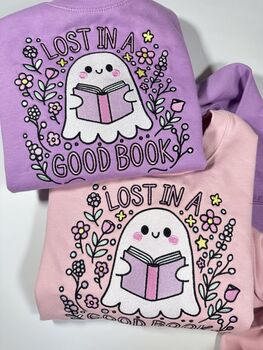 Lost In A Good Book Embroidered Sweatshirt, 2 of 5