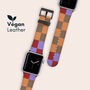 Multi Colour Check Vegan Leather Apple Watch Band, thumbnail 1 of 7