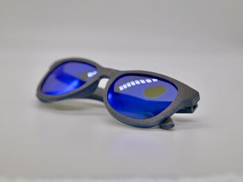 Orleans Sunglasses Recycled Denim Frame And Blue Lens, 8 of 12