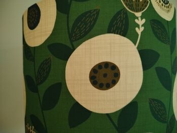 Green Floral Lampshade Handmade Fabric Lamp Shade Table Floor Or Ceiling Pendant, 6 of 11