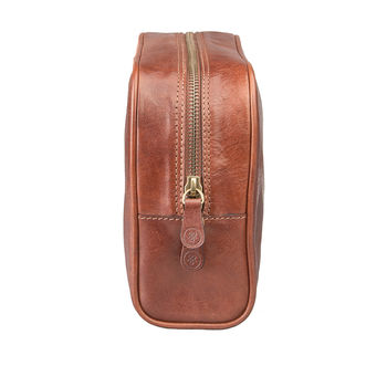 Luxury Italian Leather Washbag. 'The Raffaelle', 6 of 12