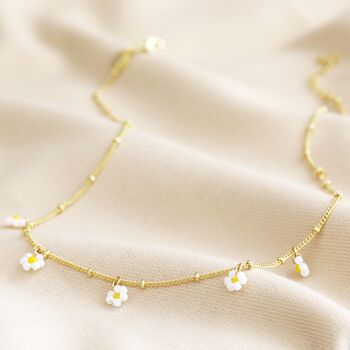 Beaded Daisy Satellite Chain Necklace In Gold Plating, 5 of 6