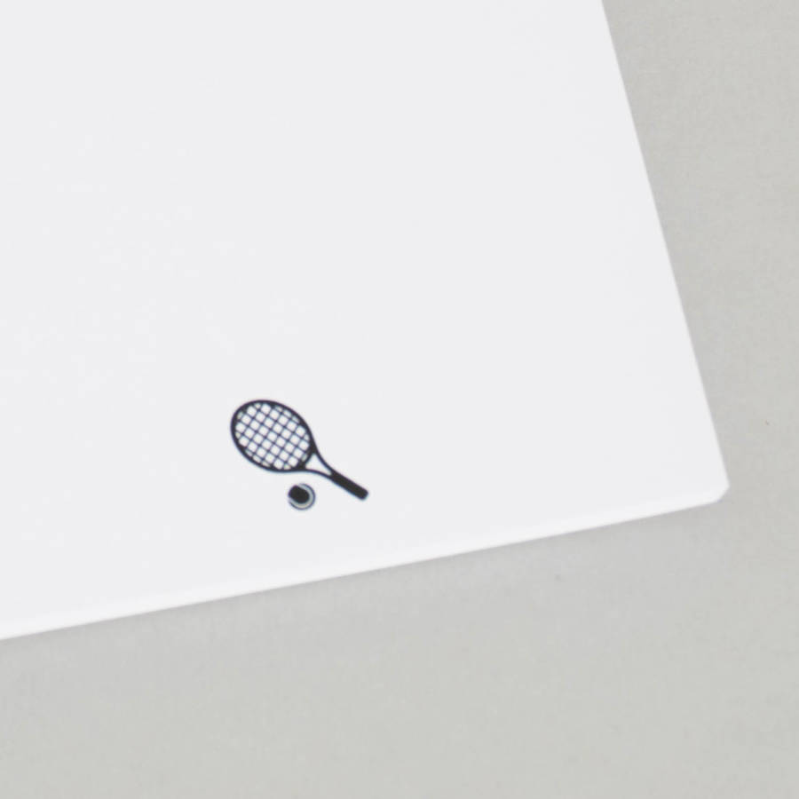 personalised tennis notepad by xoxo