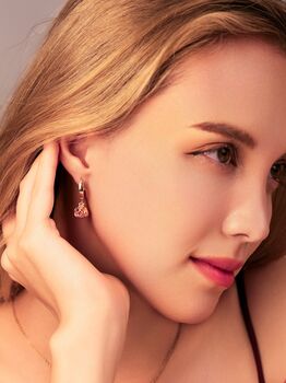 Red Pomegranate Huggie Hoop Earrings, 2 of 12