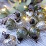 Green Clear Glass Baubles Antique Style | Set Of Eight, thumbnail 2 of 7