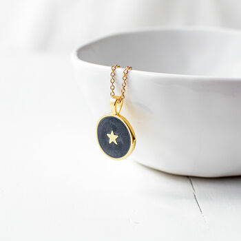 Gold Plated Black Star Necklace, 3 of 8