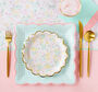 Ditsy Floral Round Scallop Small Plate Set Of Eight, thumbnail 1 of 2
