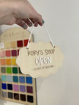 Personalised Wooden Kids Play Kitchen Cafe Sign Children’s Bedroom And Playroom Decor, 4 of 4