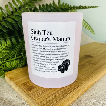 Fun Personalised Shih Tzu Owner's Affirmation Candle, 3 of 11